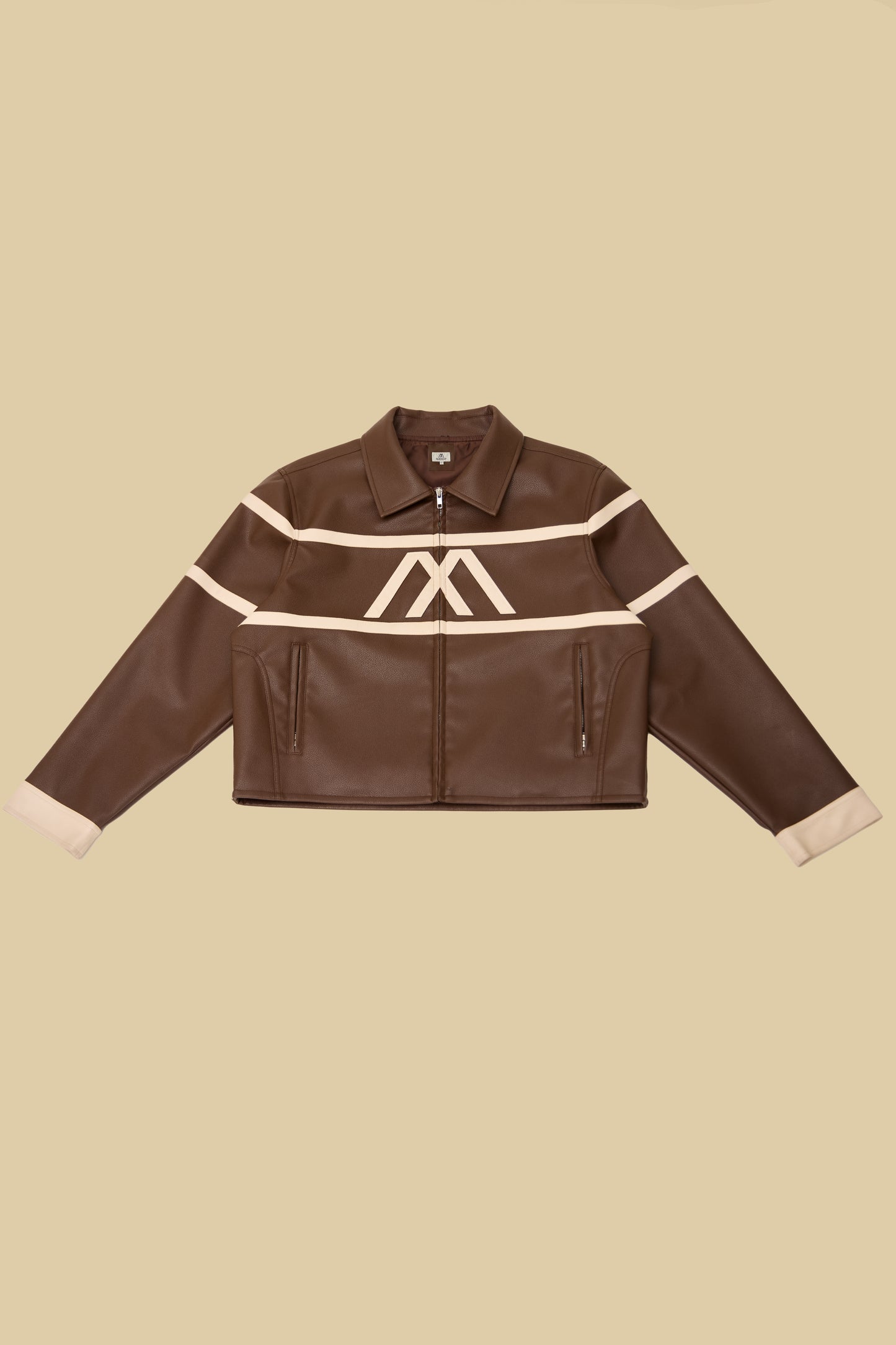 Faux-Leather Cropped Jacket