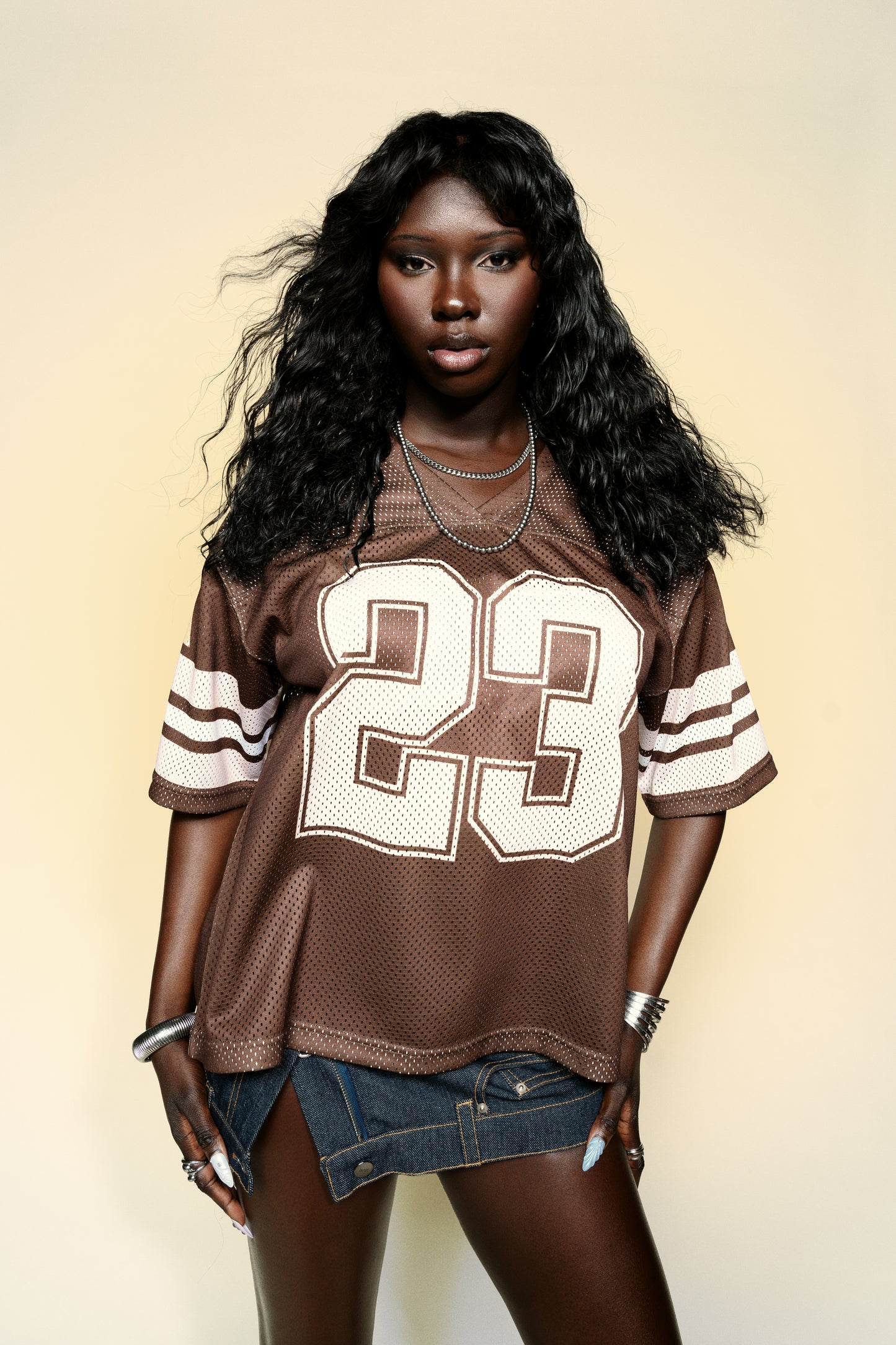 Brown Mesh Jersey